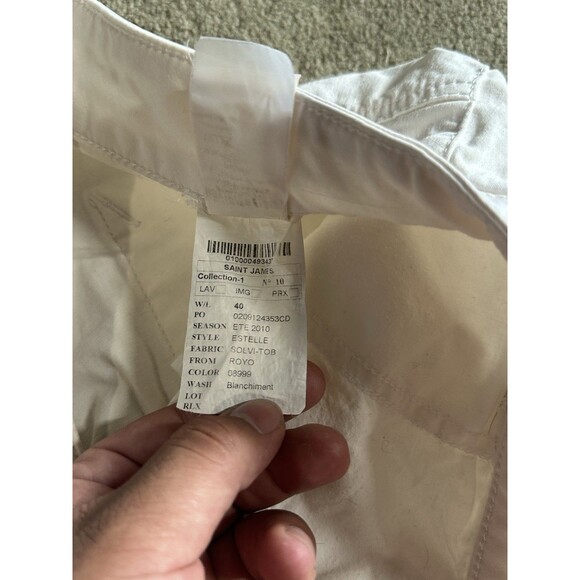 Saint James Women’s Double Button White Pants Made In France 30x31‎ - Picture 4 of 7